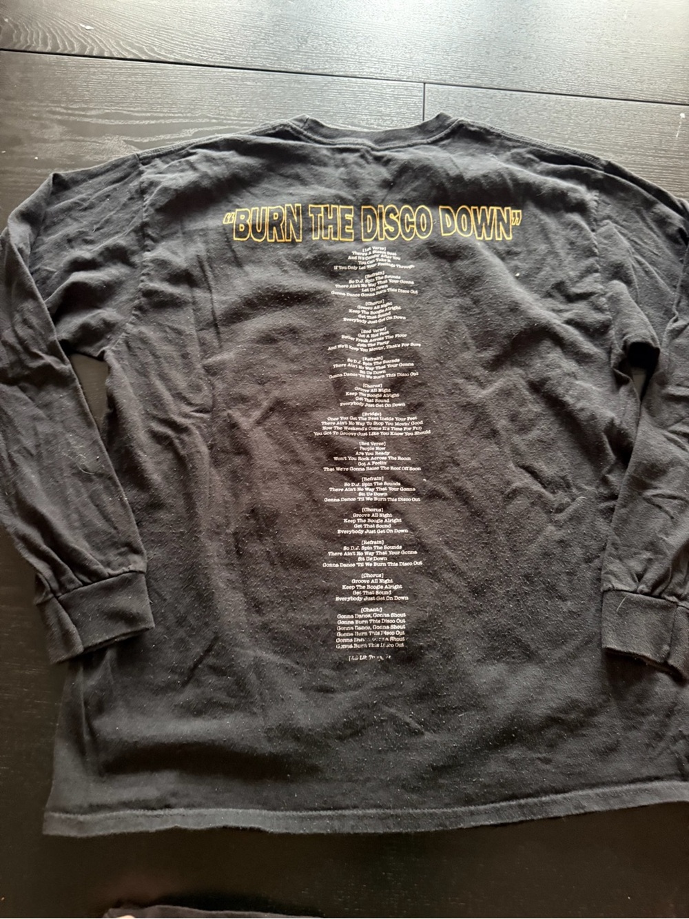 HMC Headliner Burn The Disco Down Black Graphic Long Sleeve Crewneck Tee L - Picture 3 of 5